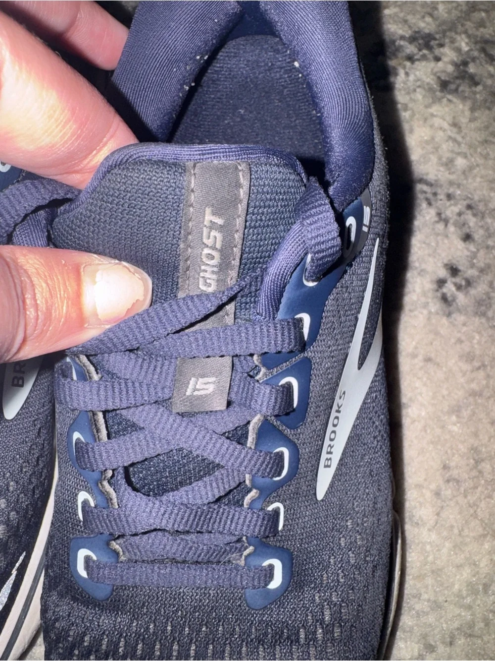 Brooks Navy and White Running Sneakers